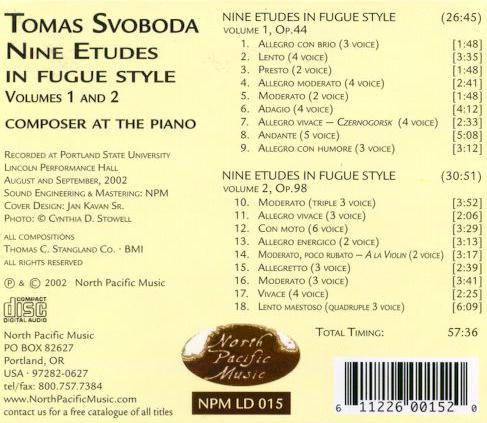 Svoboda 'Nine Etudes' CD